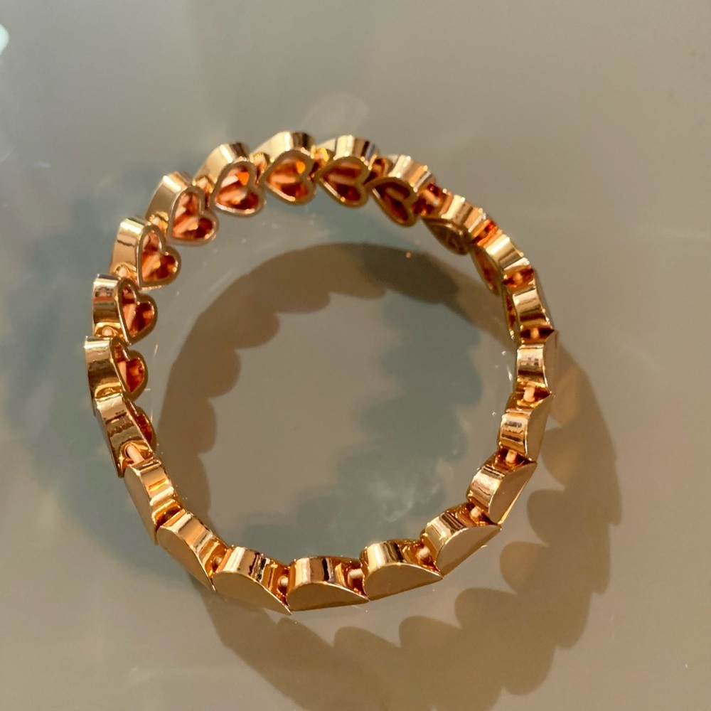 Kate Spade ♠️ Rose Gold Heart ❤️ Stretch Bracelet - Picture 3 of 6
